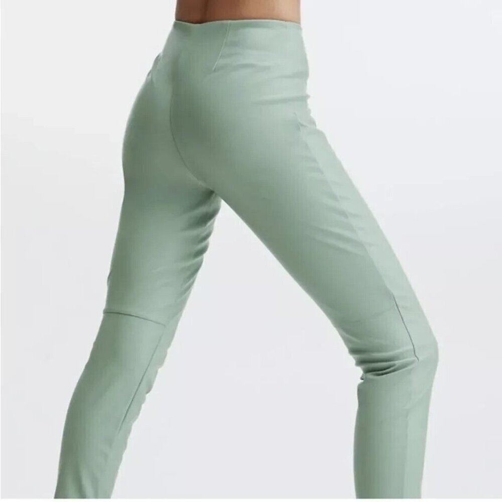 Fabletics Women’s High-Waist Faux Leather Leggings | Sage Green | Size Small